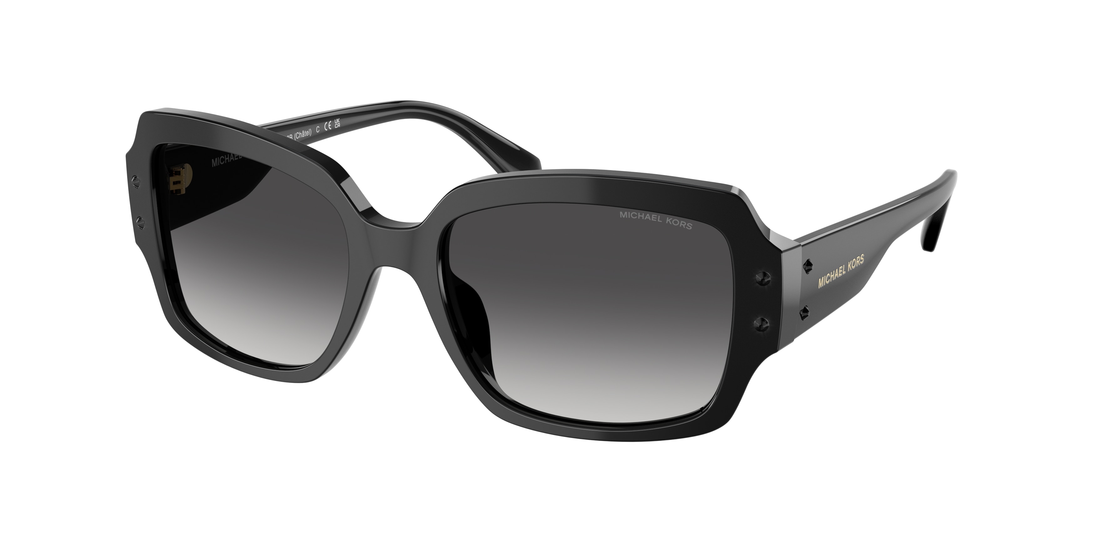 Michael Kors Damen MK2233B ChâTel 30058G Sonnenbrillen Acetat Schwarz Grau Quadratisch Normal Schattiert-image
